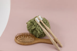 Bamboo Toothbrush Flatlay